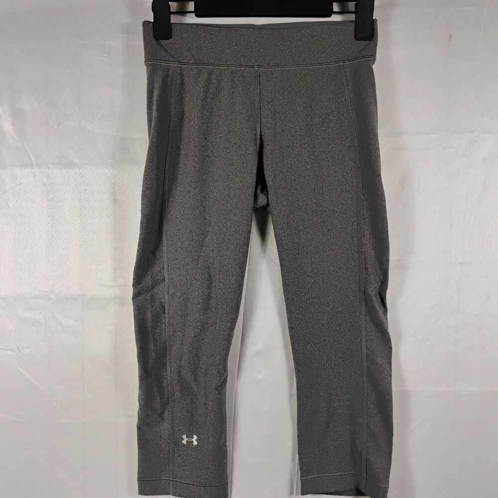 UnderArmour Heat Gear Compression Capri Mid-Rise Legging Pants Medium Women Gray